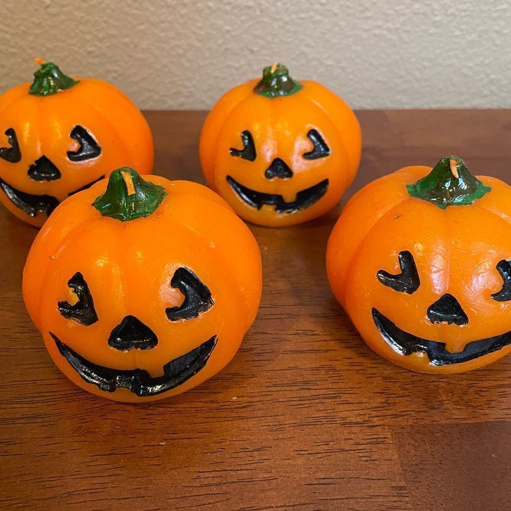 Vintage Hallmark Pumpkin Candles Set of 4